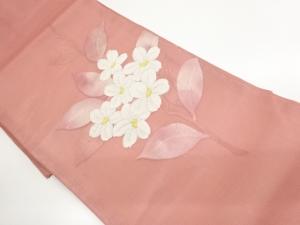 紗花葉模様織り出し名古屋帯